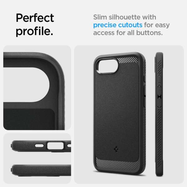 Spigen Rugged Armor MagSafe iPhone 16e Matte Black