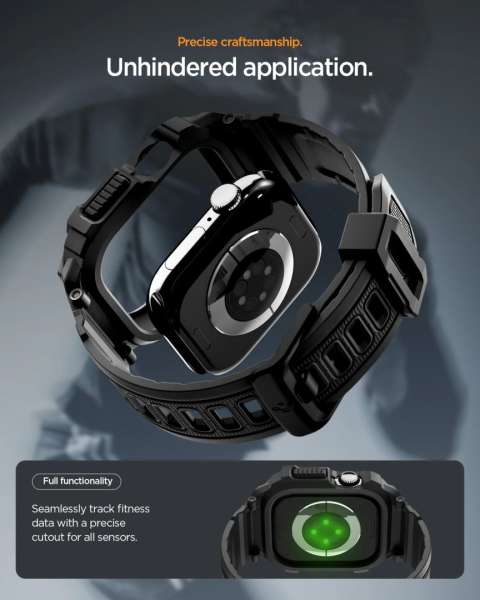 Spigen Rugged Armor Pro 2 case for Apple Watch 11 46mm Matte Black