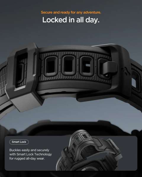Spigen Rugged Armor Pro 2 case for Apple Watch 11 46mm Matte Black