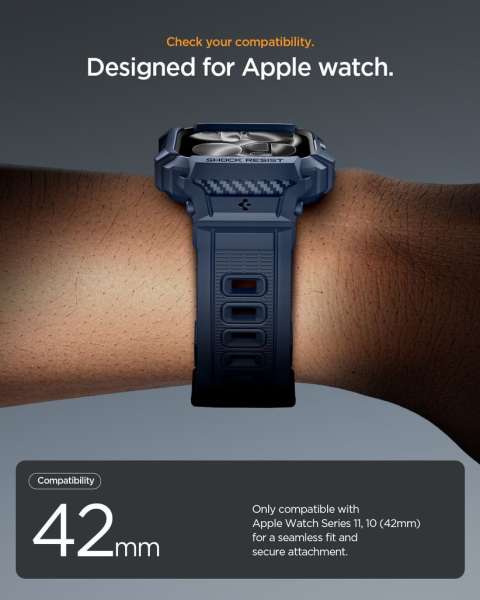 Spigen Rugged Armor Pro 2 for Apple Watch 11 42mm Navy Blue