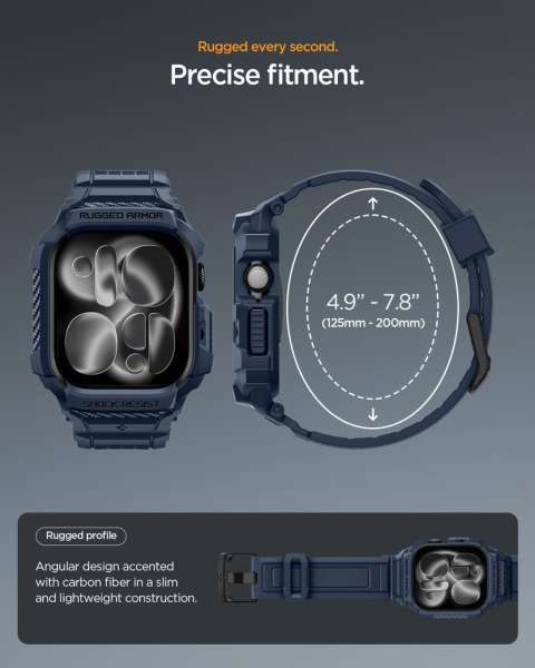 Spigen Rugged Armor Pro 2 for Apple Watch 11 42mm Navy Blue