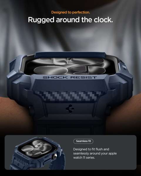 Spigen Rugged Armor Pro 2 for Apple Watch 11 42mm Navy Blue