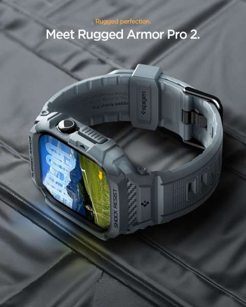 Spigen Rugged Armor Pro 2 for Apple Watch 11 46mm Dark Grey