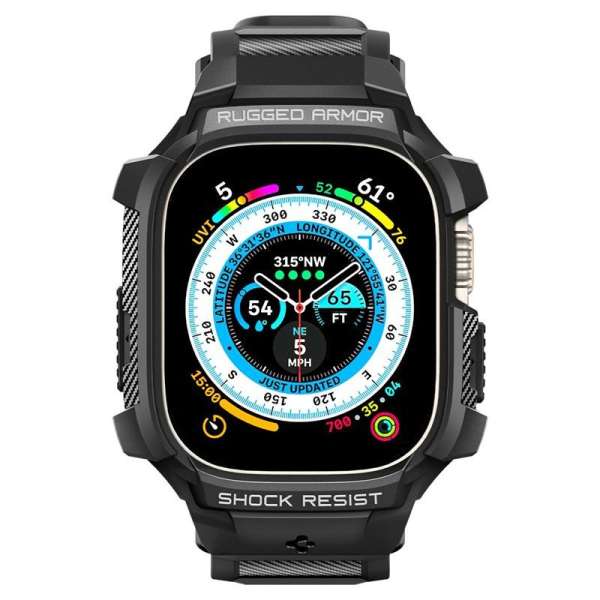 Spigen Rugged Armor Pro, black - Apple Watch Ultra 2/Ultra 49mm