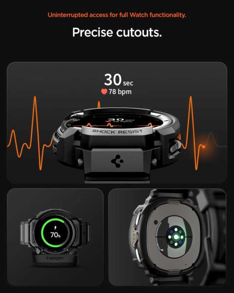 Spigen Rugged Armor Pro for Samsung Galaxy Watch 8 Classic (46mm) Matte Black