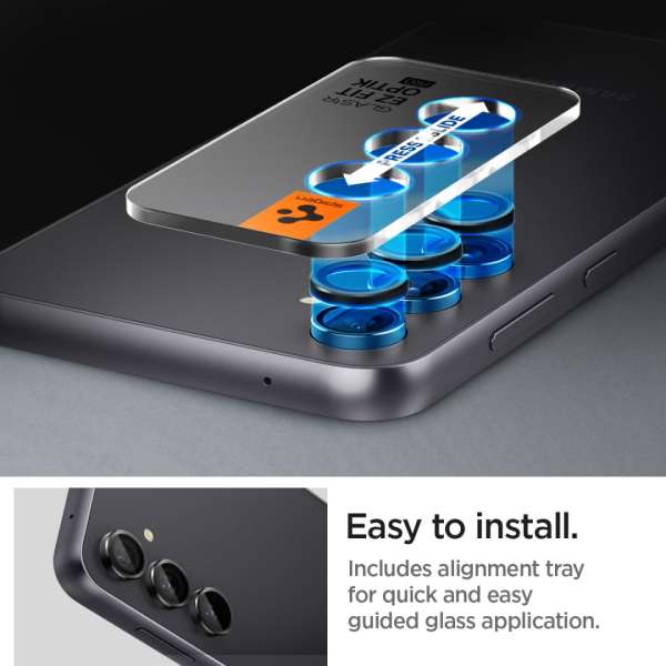 Spigen Samsung Galaxy S23 FE Glass tR EZ Fit Optik Pro Black (2 Pack)