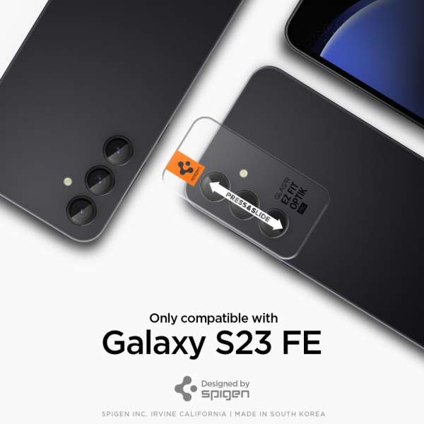 Spigen Samsung Galaxy S23 FE Glass tR EZ Fit Optik Pro Black (2 Pack)