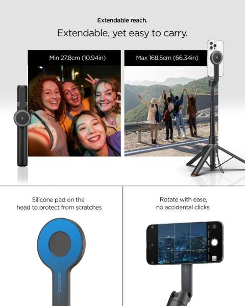 Spigen Selfie Stick MagSafe+ Tripod Black