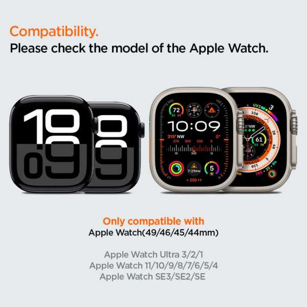 Spigen Silicone Band for Apple Watch 49mm/46mm/45mm/44mm Orange