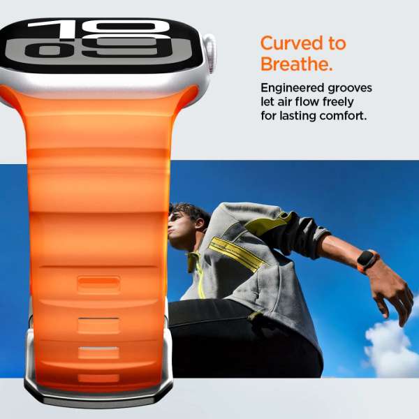 Spigen Silicone Band for Apple Watch 49mm/46mm/45mm/44mm Orange