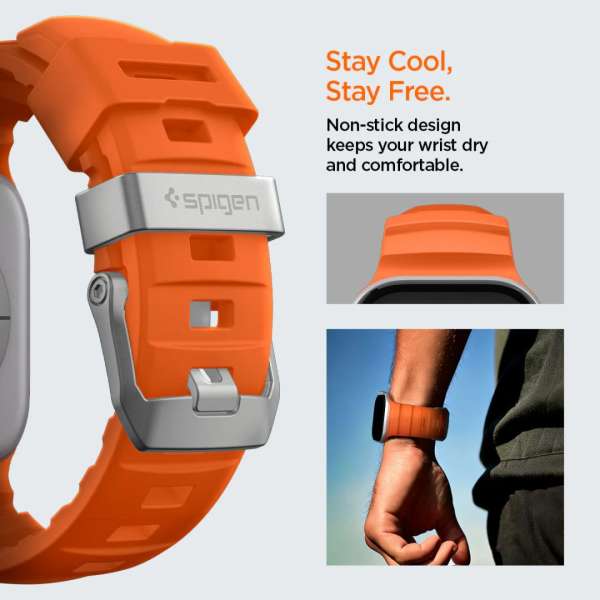 Spigen Silicone Band for Apple Watch 49mm/46mm/45mm/44mm Orange