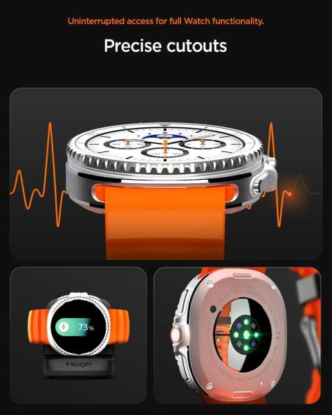 Spigen Silicone Band for Samsung Galaxy Watch 8 46mm/44mm/40mm Orange