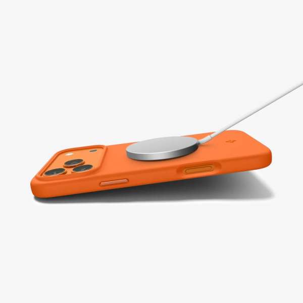 Spigen Silicone Fit MagSafe case for iPhone 17 Pro Max Cosmic Orange