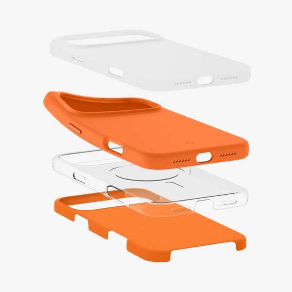 Spigen Silicone Fit MagSafe case for iPhone 17 Pro Max Cosmic Orange