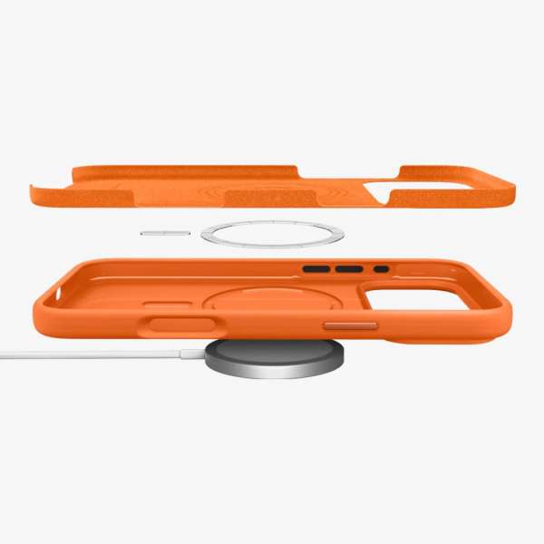 Spigen Silicone Fit MagSafe case for iPhone 17 Pro Max Cosmic Orange