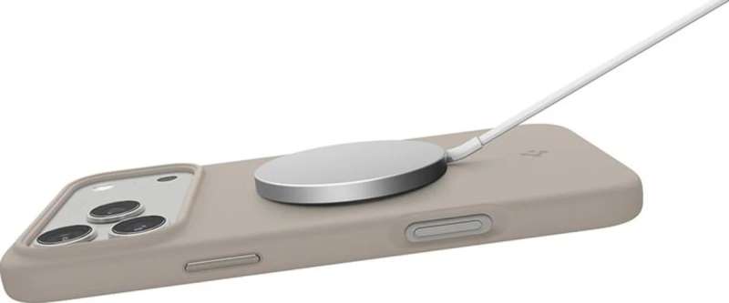 Spigen Silicone Fit MagSafe case for iPhone 17 Pro Stone