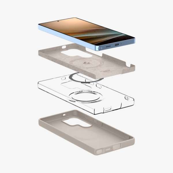 Spigen Silicone Fit MagSafe Samsung Galaxy S25 Ultra Natural Titanium