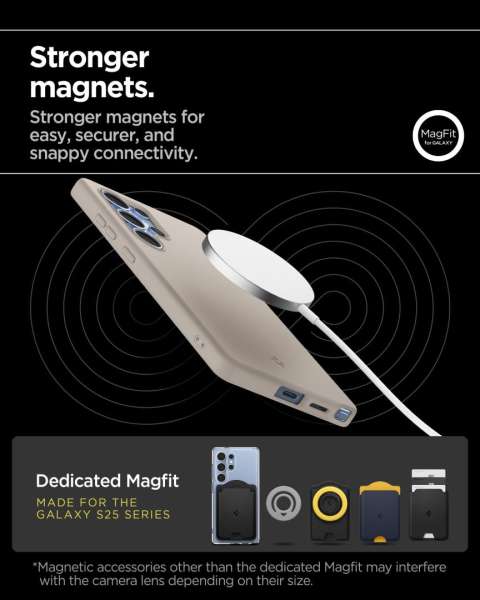Spigen Silicone Fit MagSafe Samsung Galaxy S25 Ultra Natural Titanium