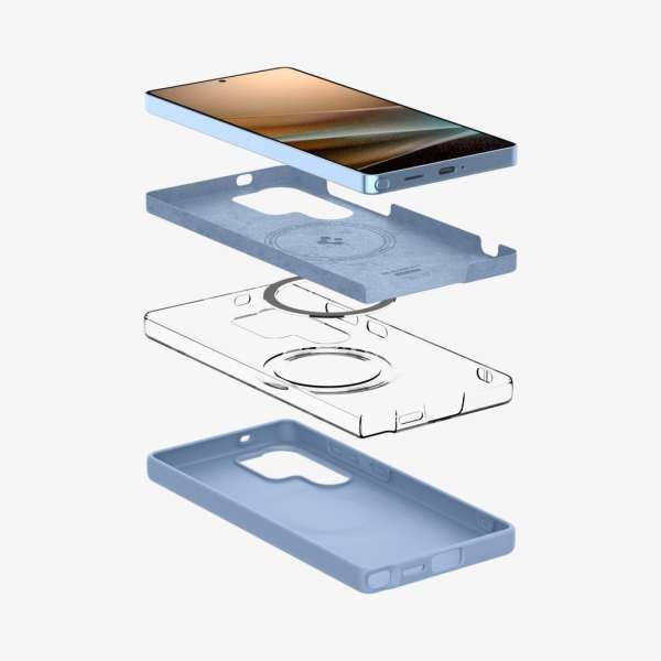 Spigen Silicone Fit MagSafe Samsung Galaxy S25 Ultra Sapphire Blue