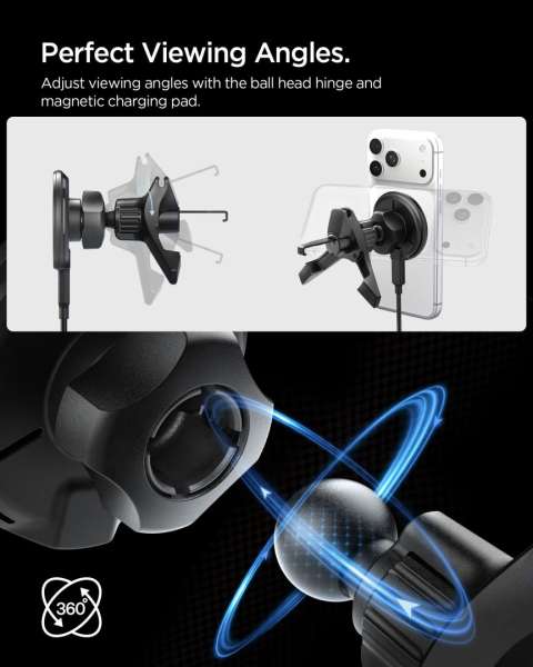 Spigen Essential Qi2 15W Hook Car Mount Black