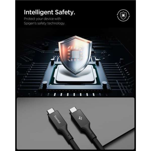 Spigen Essential USB-C to USB-C 240W Fabric Cable Black