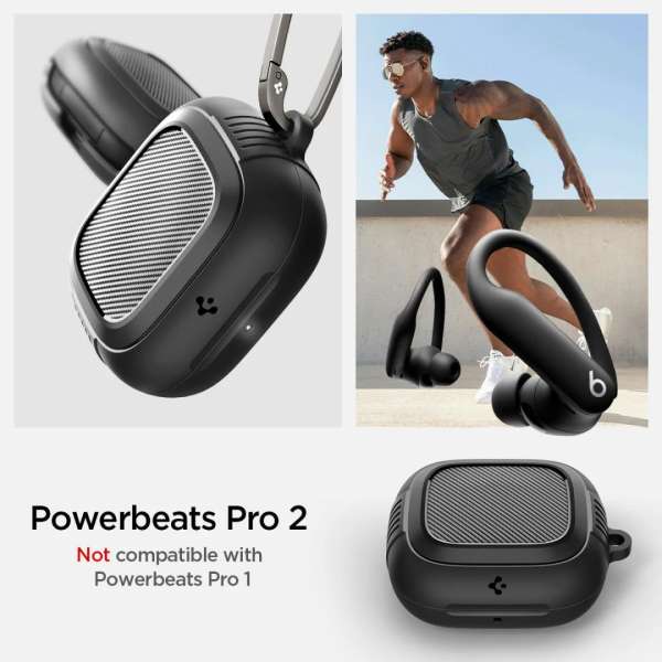 Spigen Rugged Armor case for Apple Powerbeats Pro 2 Matte Black