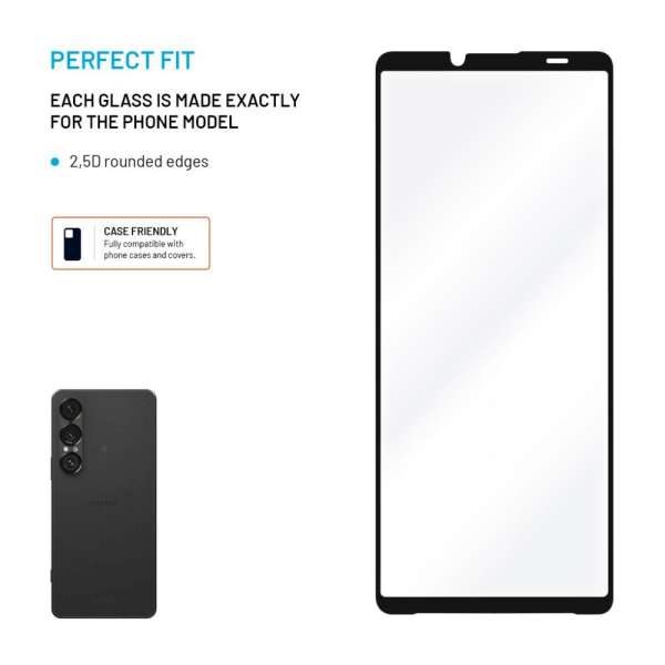 FIXED teljes képernyőt védő 2,5D edzett üveg Sony Xperia 10 VII készülékhez, fekete