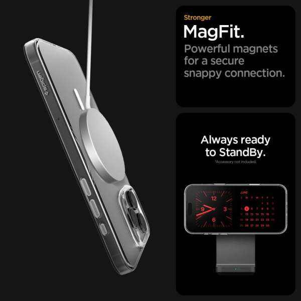 Spigen Thin Fit T MagSafe case for iPhone 16 Pro Max Clear White