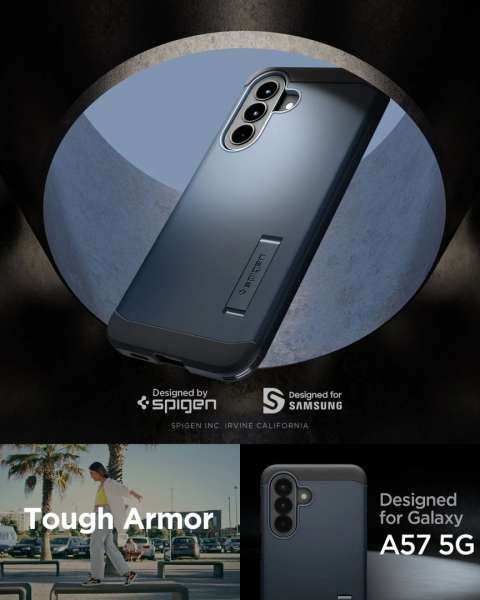 Spigen Tough Armor case for Samsung Galaxy A57 5G Metal Slate