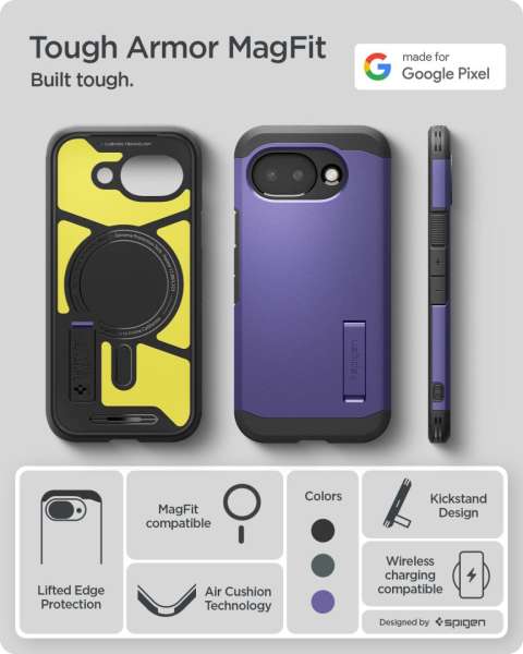 Spigen Tough Armor MagSafe case for Google Pixel 10a Ash Violet