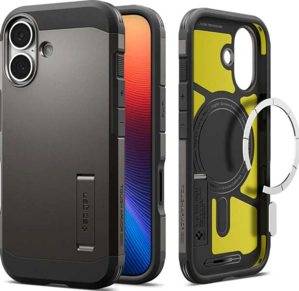 Spigen Tough Armor T MagSafe case for iPhone 17 Gunmetal