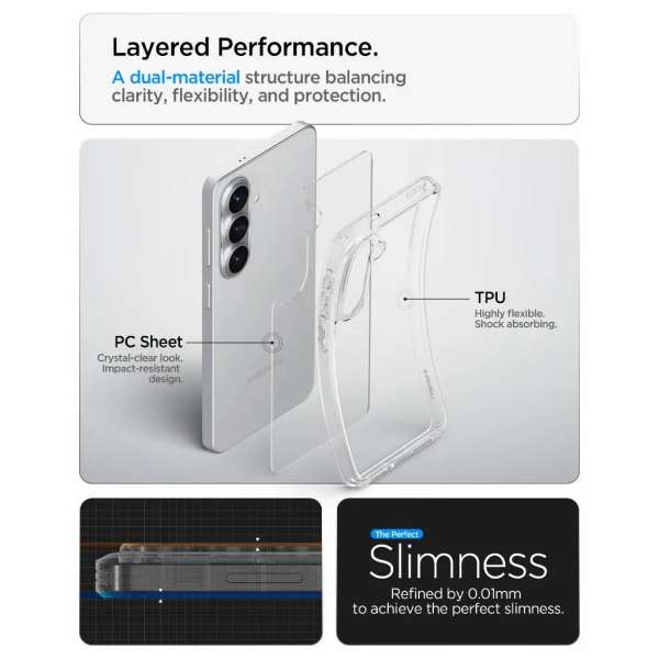 Spigen Ultra Hybrid case for Samsung Galaxy S26 Crystal Clear