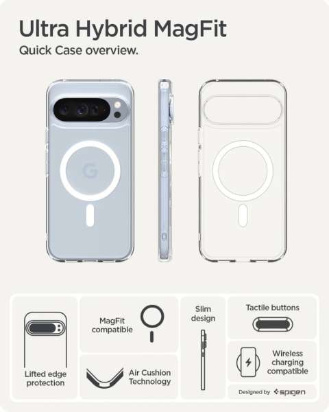 Spigen Ultra Hybrid MagSafe case for Google Pixel 10 Pro XL Clear White