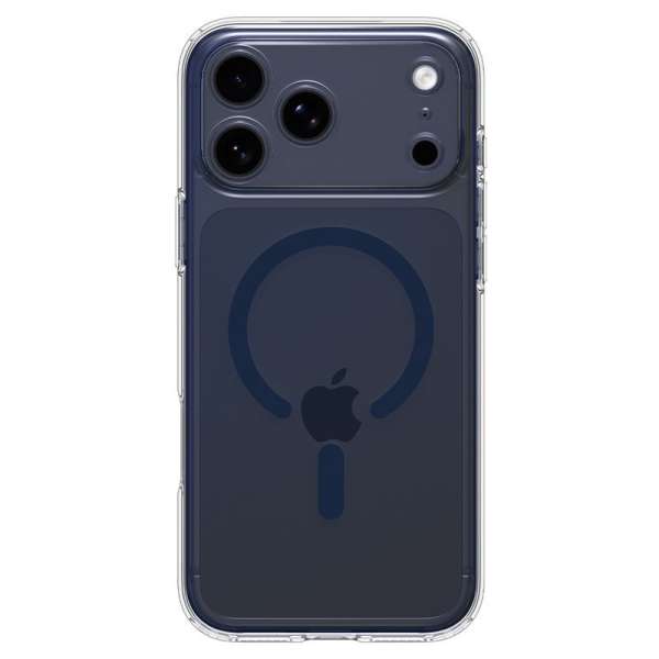 Spigen Ultra Hybrid MagSafe case for iPhone 17 Pro Clear Deep Blue