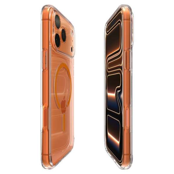 Spigen Ultra Hybrid MagSafe case for iPhone 17 Pro Clear Orange