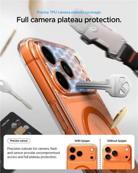 Spigen Ultra Hybrid MagSafe case for iPhone 17 Pro Clear Orange