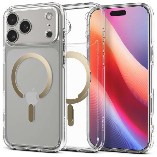 Spigen Ultra Hybrid MagSafe case for iPhone 17 Pro Max Clear Gold