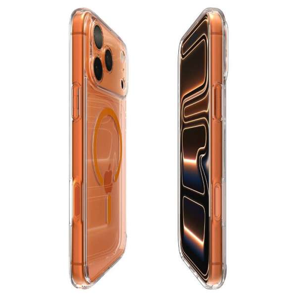 Spigen Ultra Hybrid MagSafe case for iPhone 17 Pro Max Clear Orange