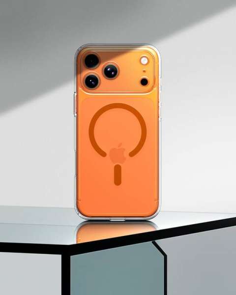 Spigen Ultra Hybrid MagSafe case for iPhone 17 Pro Max Clear Orange