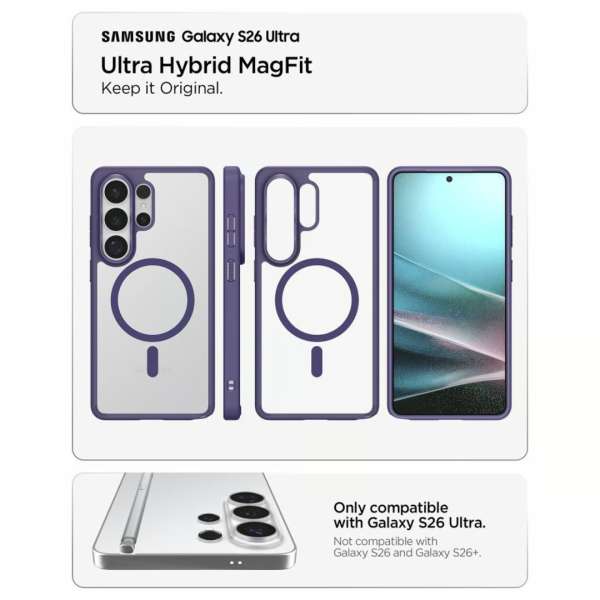 Spigen Ultra Hybrid MagSafe case for Samsung Galaxy S26 Ultra Deep Purple