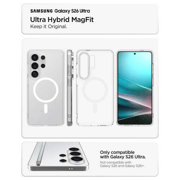 Spigen Ultra Hybrid MagSafe case for Samsung Galaxy S26 Ultra Matte Black