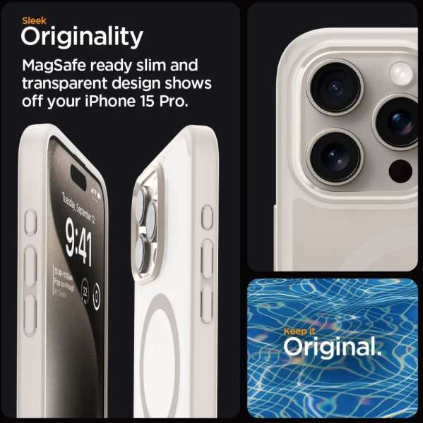 Spigen Ultra Hybrid MagSafe for iPhone 15 Pro Frost Natural Titanium
