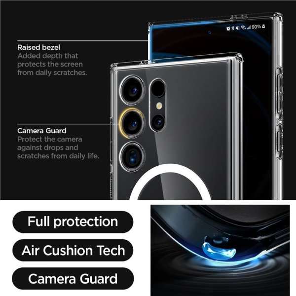 Spigen Ultra Hybrid OneTap Metal Ring MagSafe for Samsung Galaxy S24 Ultra White