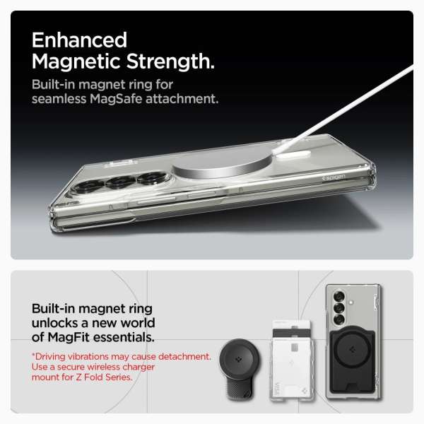 Spigen Ultra Hybrid Pro MagSafe case for Samsung Galaxy Z Fold7 Clear White