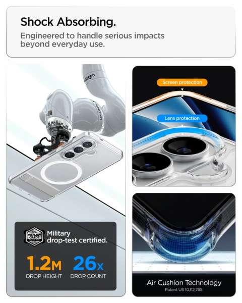 Spigen Ultra Hybrid S MagSafe case for Samsung Galaxy S26 Clear White