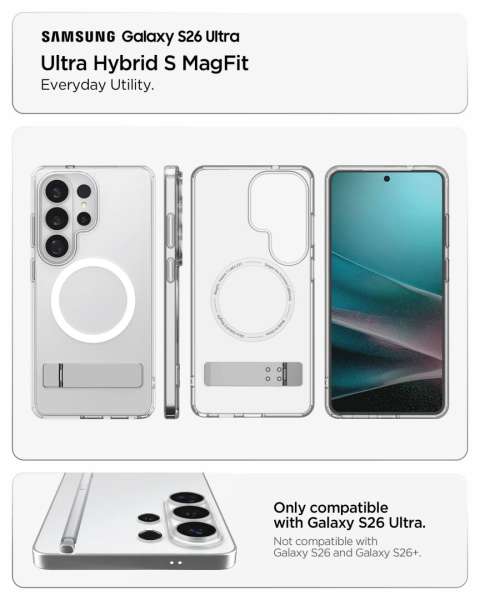 Spigen Ultra Hybrid S MagSafe case for Samsung Galaxy S26 Ultra Clear White