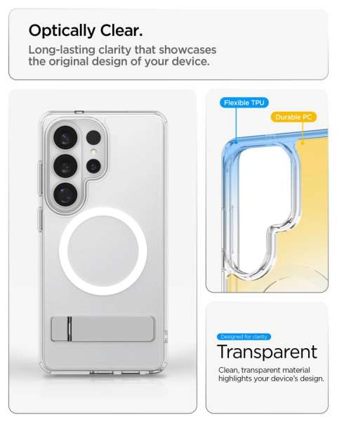 Spigen Ultra Hybrid S MagSafe case for Samsung Galaxy S26 Ultra Clear White