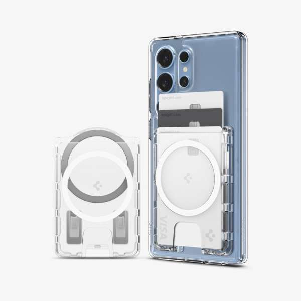 Spigen Ultra Hybrid Wallet MagSafe+ Samsung Galaxy S25 Series Crystal Clear