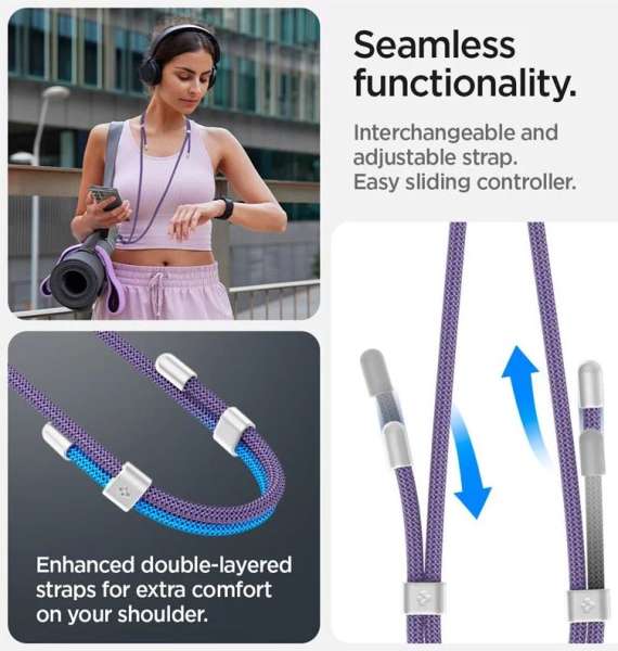 Spigen Universal Cross Body Strap 2 1 Pack Deep Purple