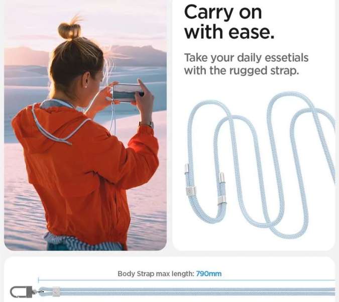 Spigen Universal Cross Body Strap 2 1 Pack Mute Blue